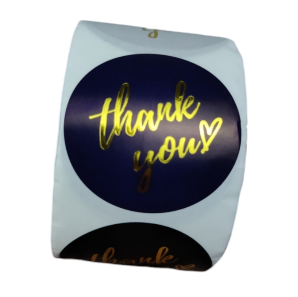 500 Thank You Round Stickers 4 Different Designs NIB